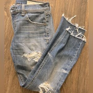 Rag & Bone Distressed Dre Dark Wash Ankle Length Denim Jeans, Size 24 (0)